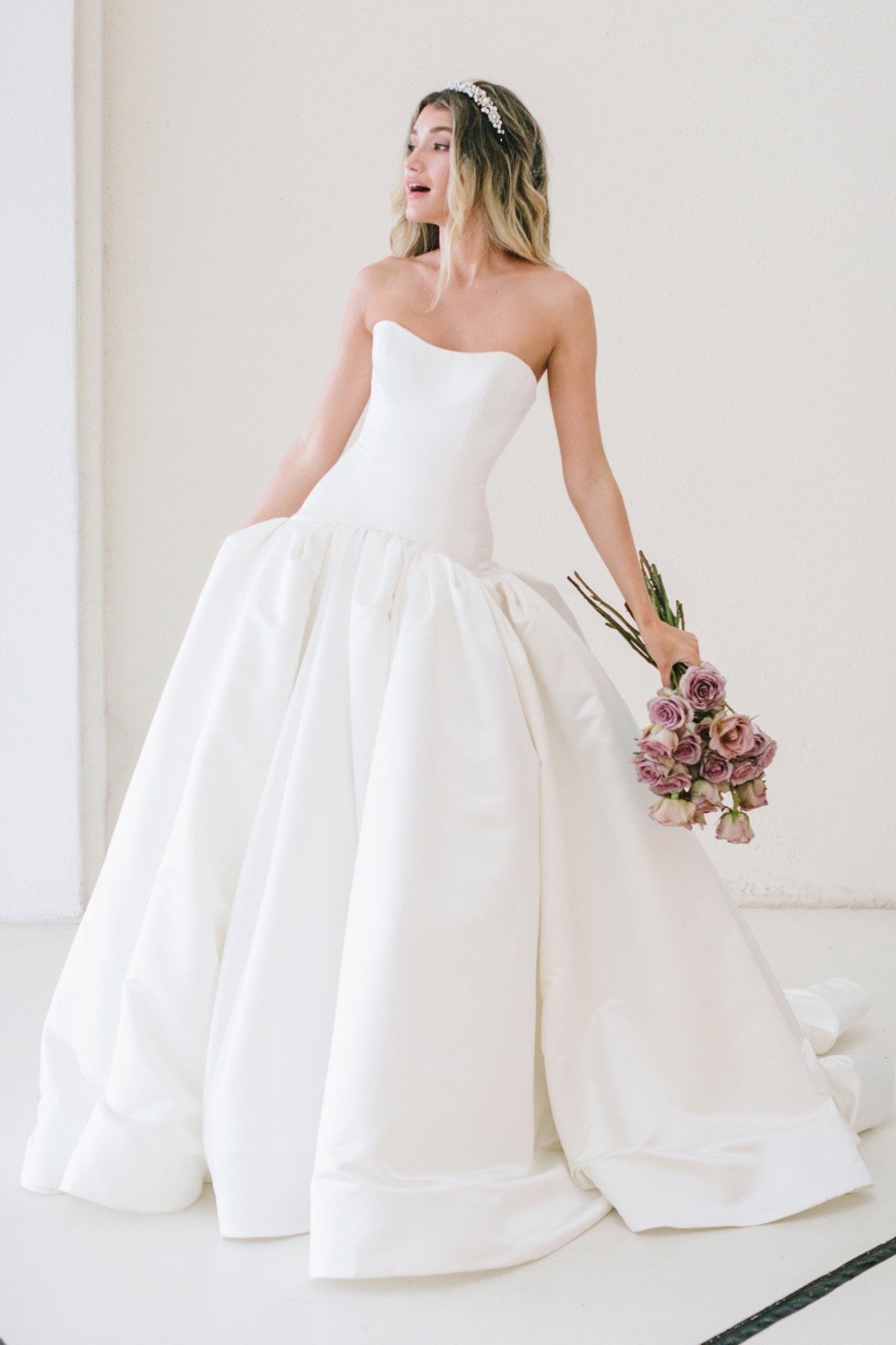 Watters Cordell dropped waist wedding dress