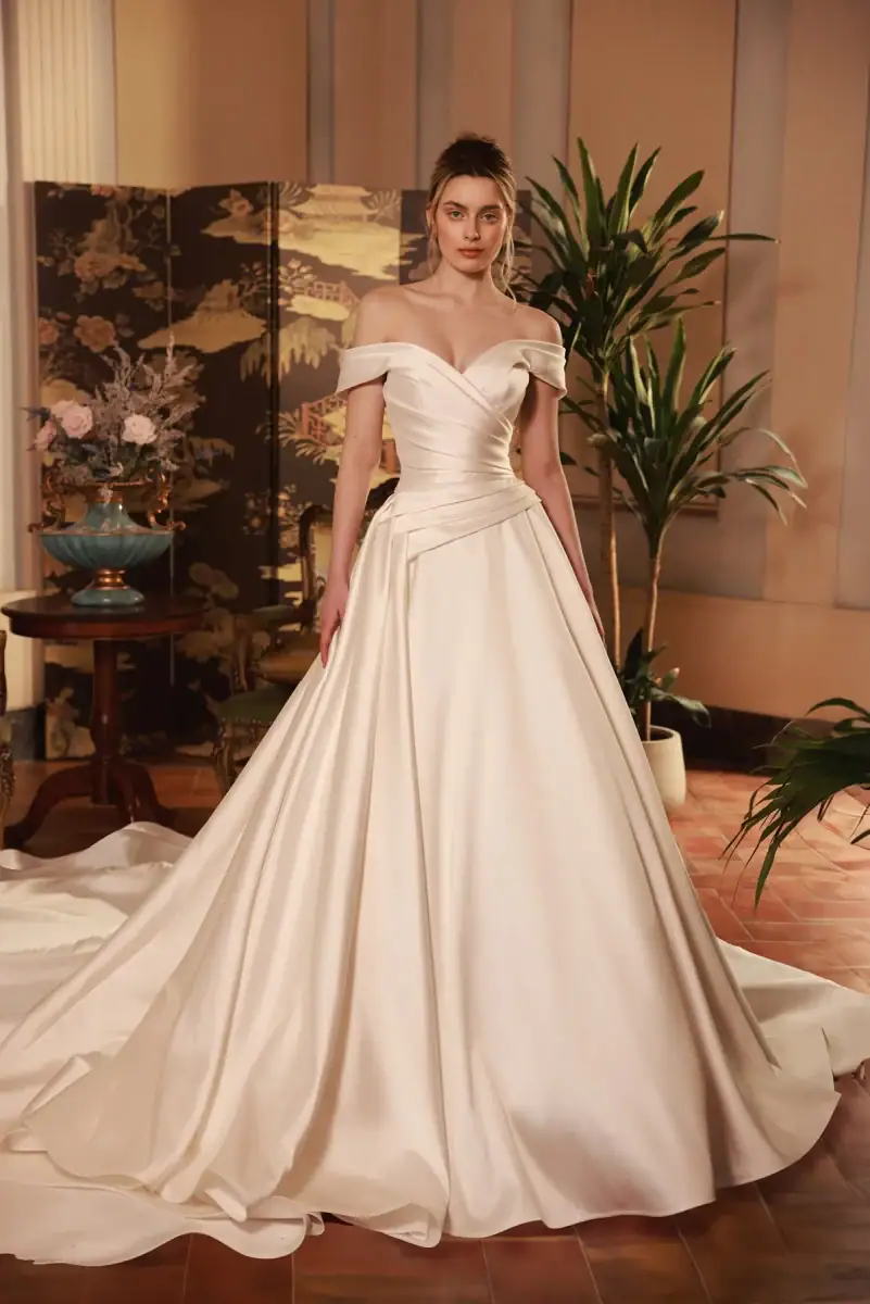 dany tabet helena off-the-shoulder ball gown wedding dress