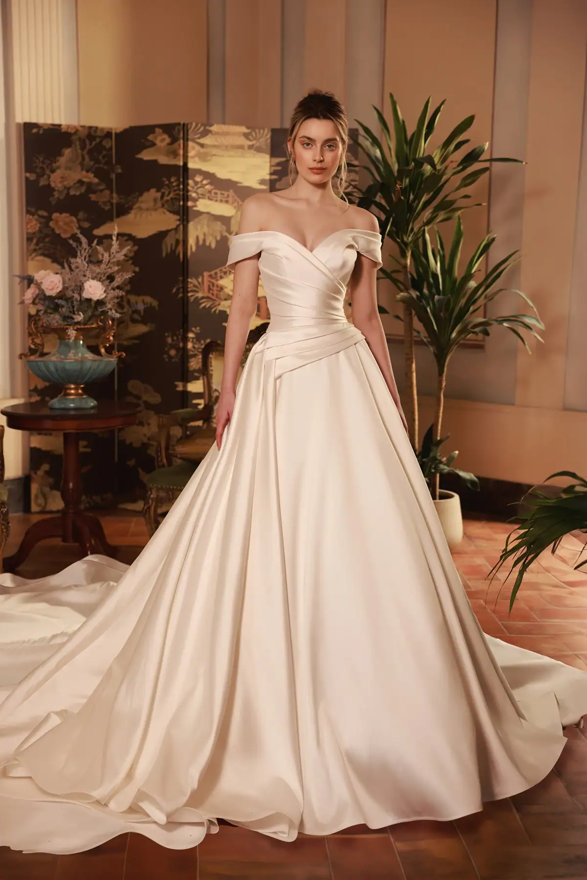 dany tabet helena off-the-shoulder ball gown wedding dress