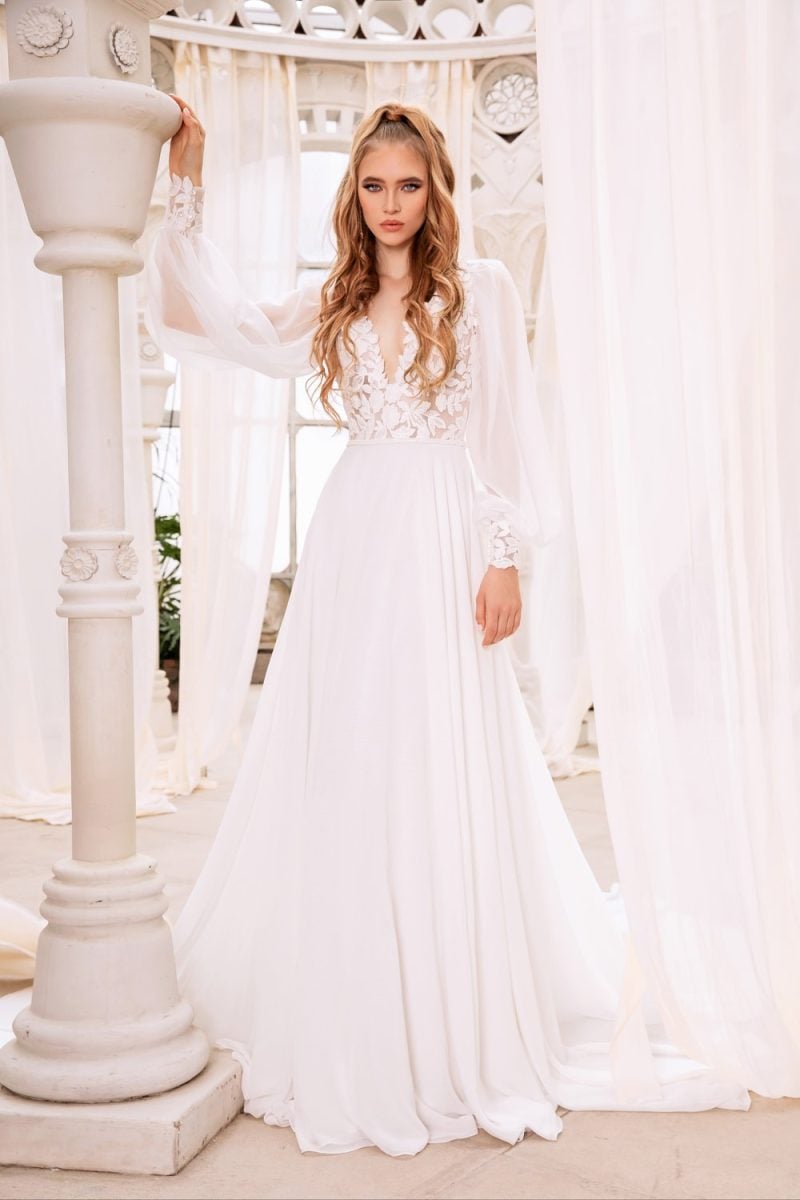 Dany Tabet Martina long sleeve wedding dress