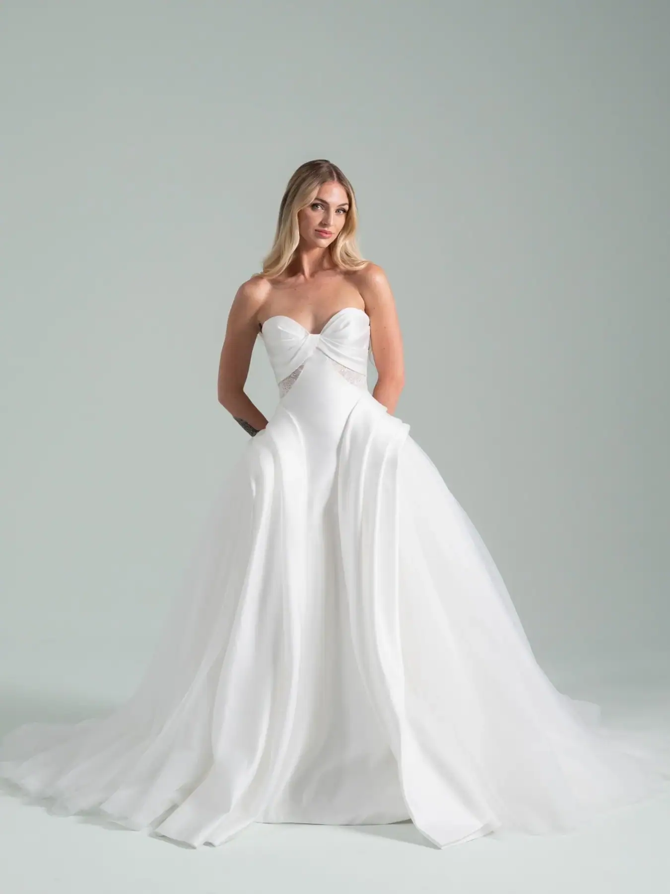 Ball gown with flattering seaming and sweetheart neckline