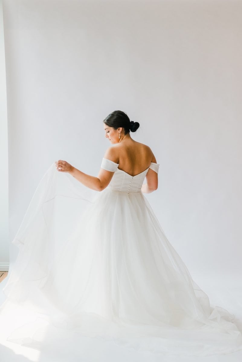 Jenny Yoo Bronte half back wedding dress