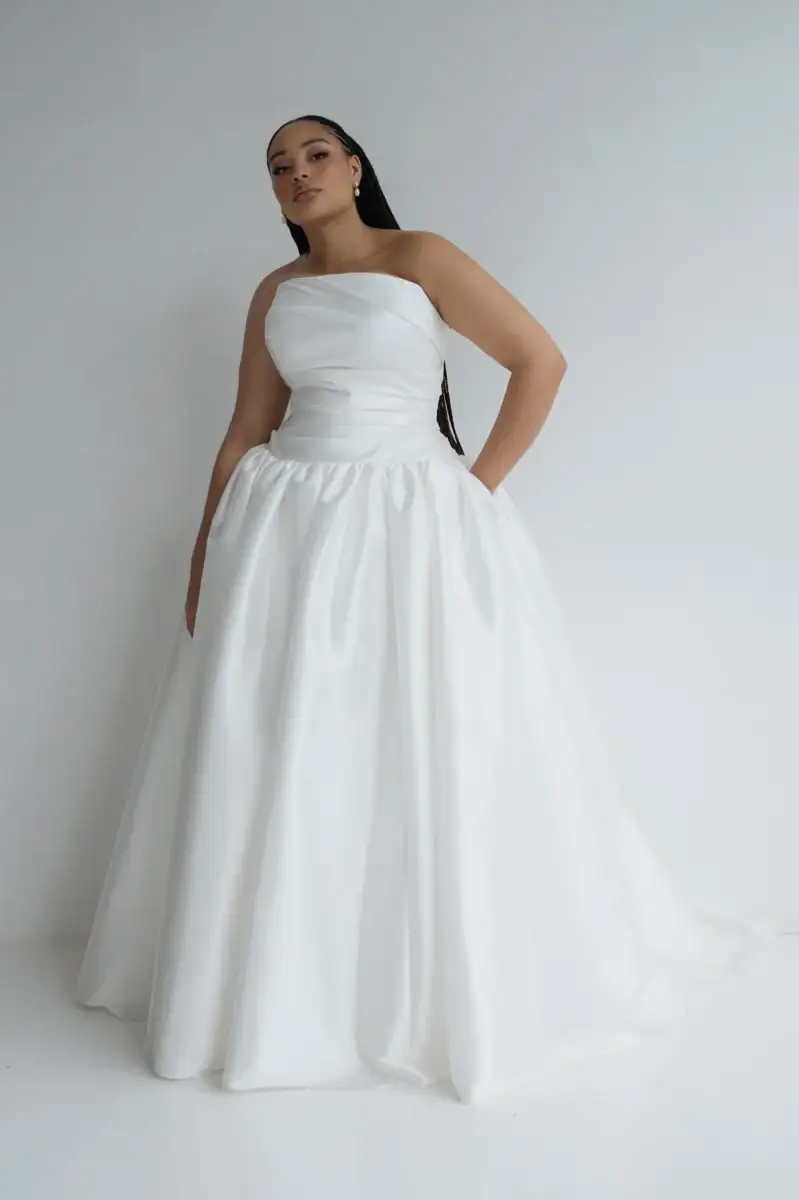 jenny yoo charlotte strapless drop waist wedding dress