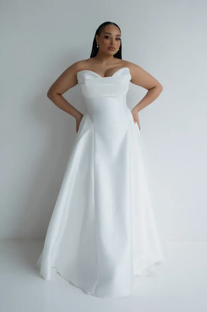 jenny yoo romina basque waist a-line wedding dress