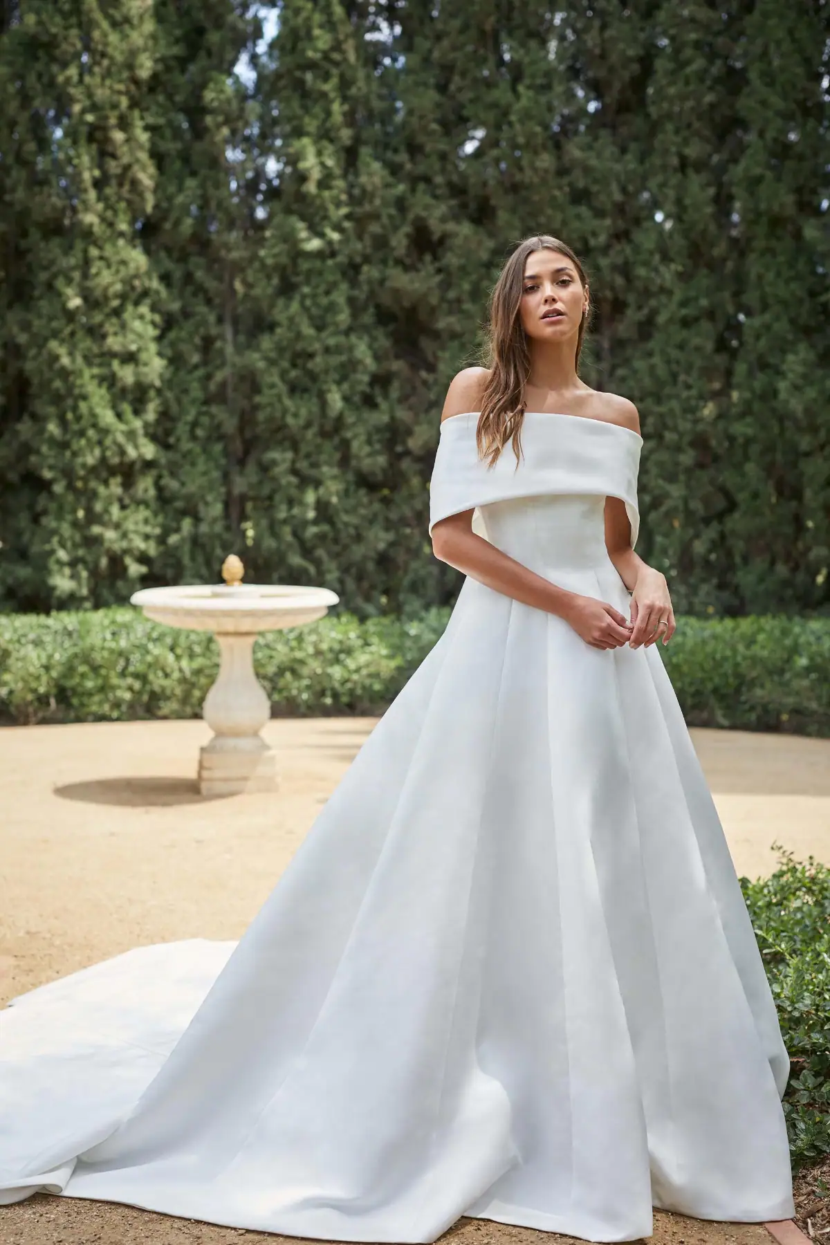 monique lhuillier marbella strapless ball gown with cuffed neckline