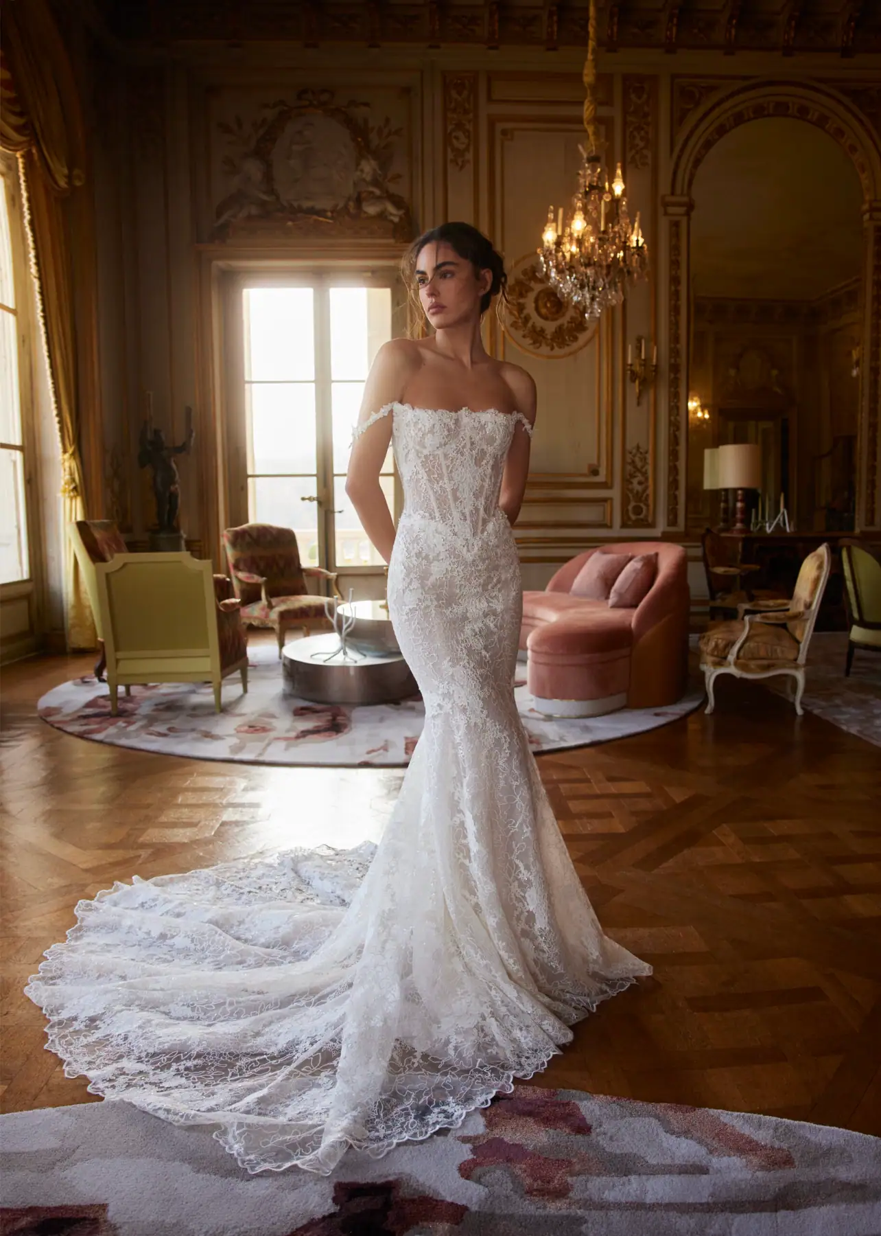 netta benshabu holland fitted lace wedding dress