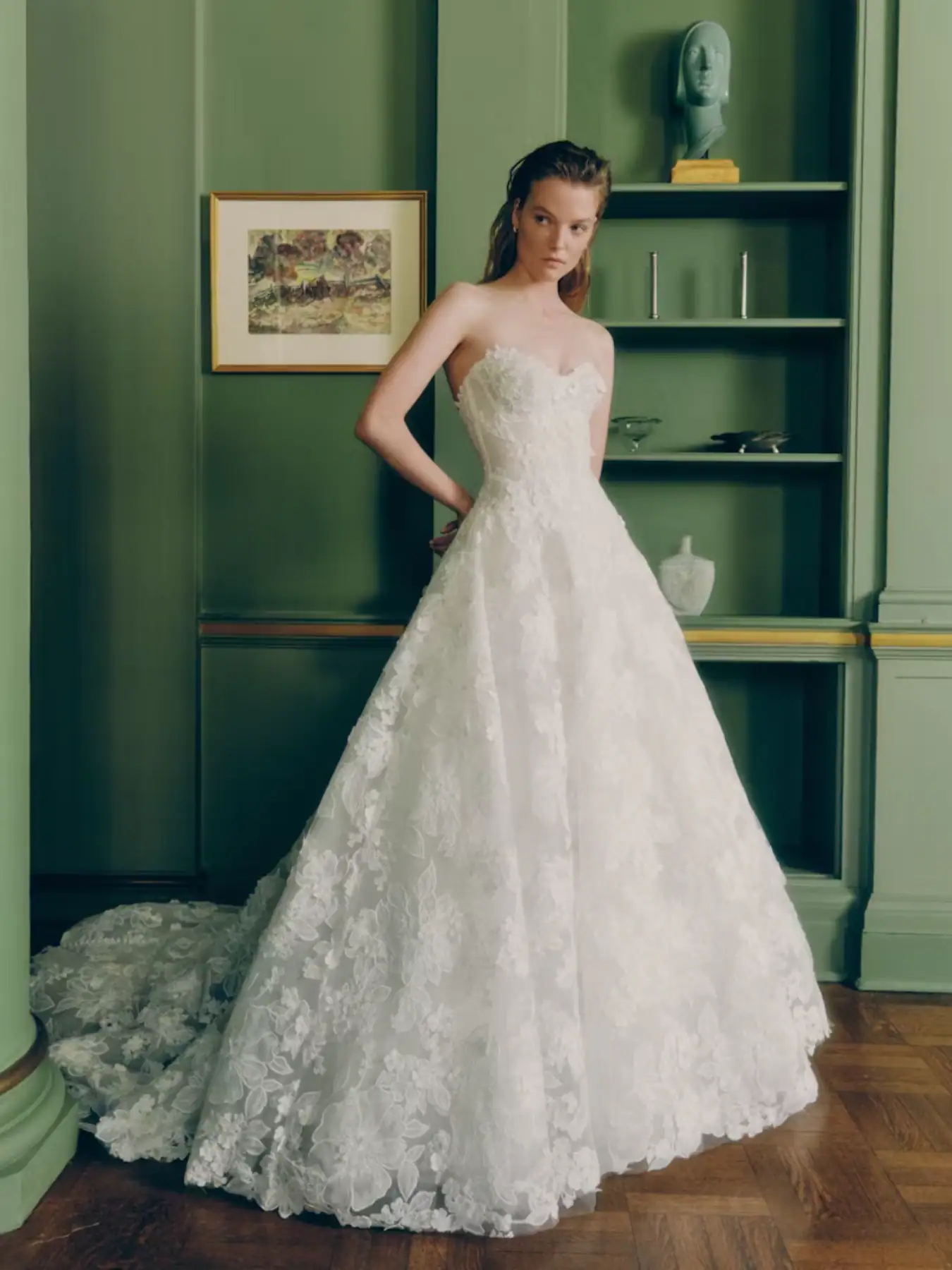 rivini lane strapless lace wedding dress