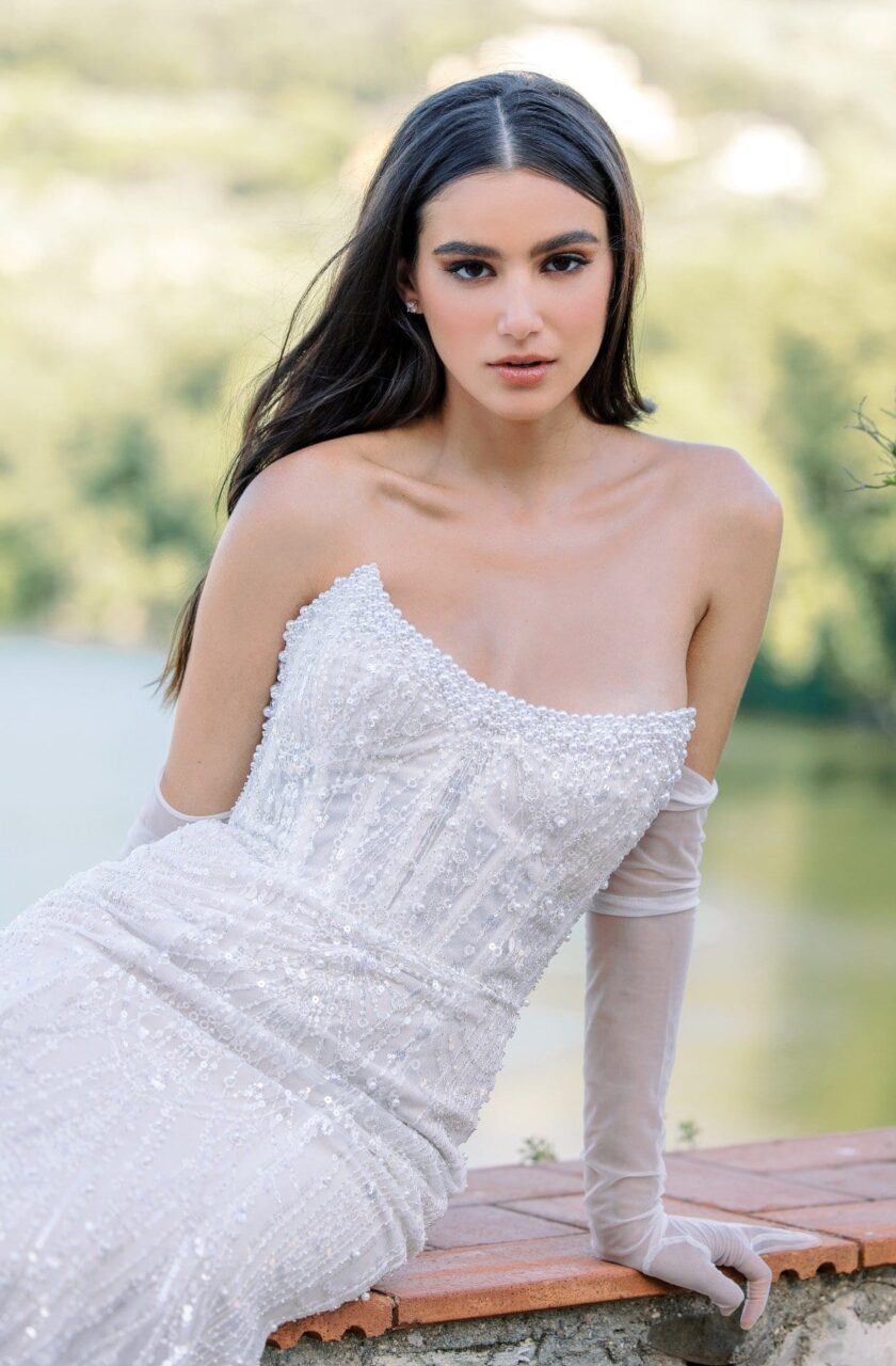 pearl wedding dresses