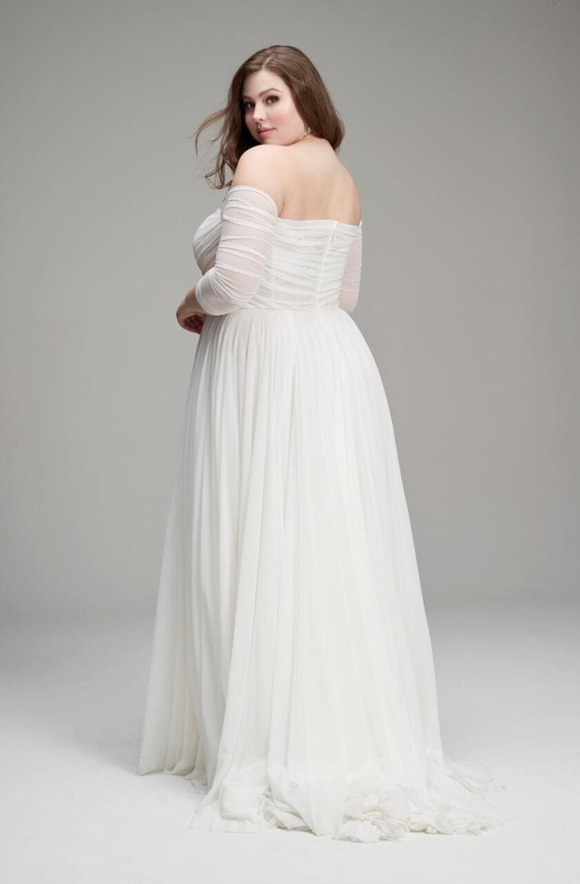 plus size off the shoulder wedding dresses